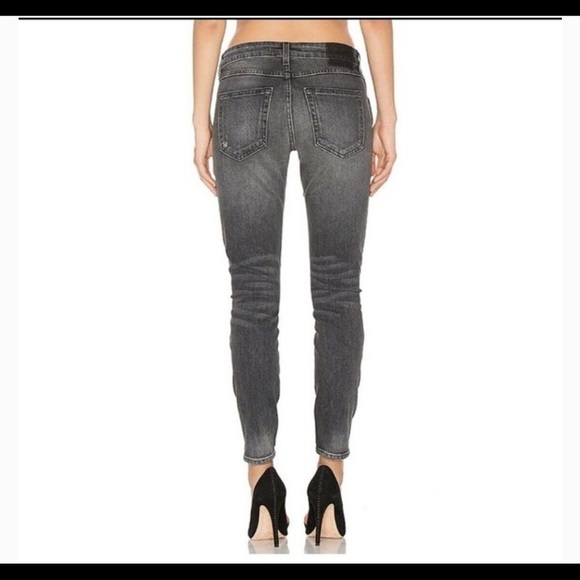 AMO Twist Zip Skinny Jeans In Smoke Wash Skinny - Picture 3 of 12